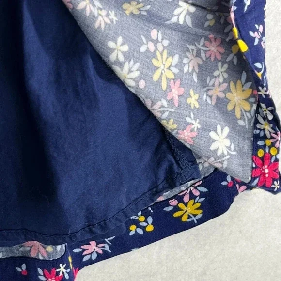 Sergent Major Dress Sz 146cm 11Y A-Line Floral Button Front Ruffled Pleated Blue - Picture 9 of 13